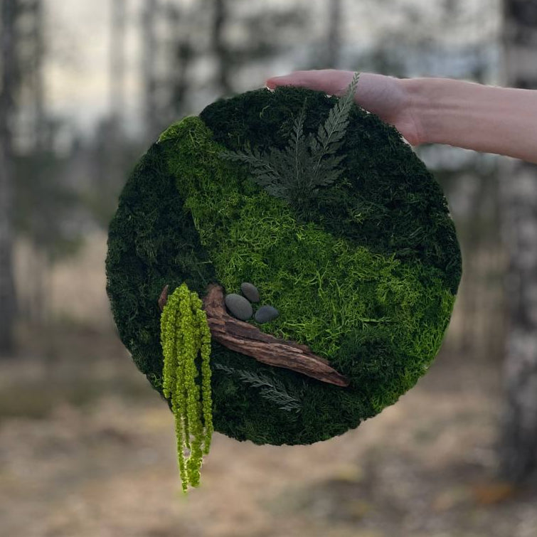 Skogens Pust – Eksklusiv Rund Mosevegg (30 cm)