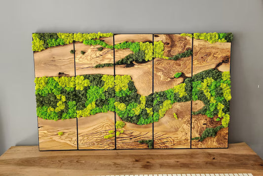 The Velvet Forest - custom moss art panel