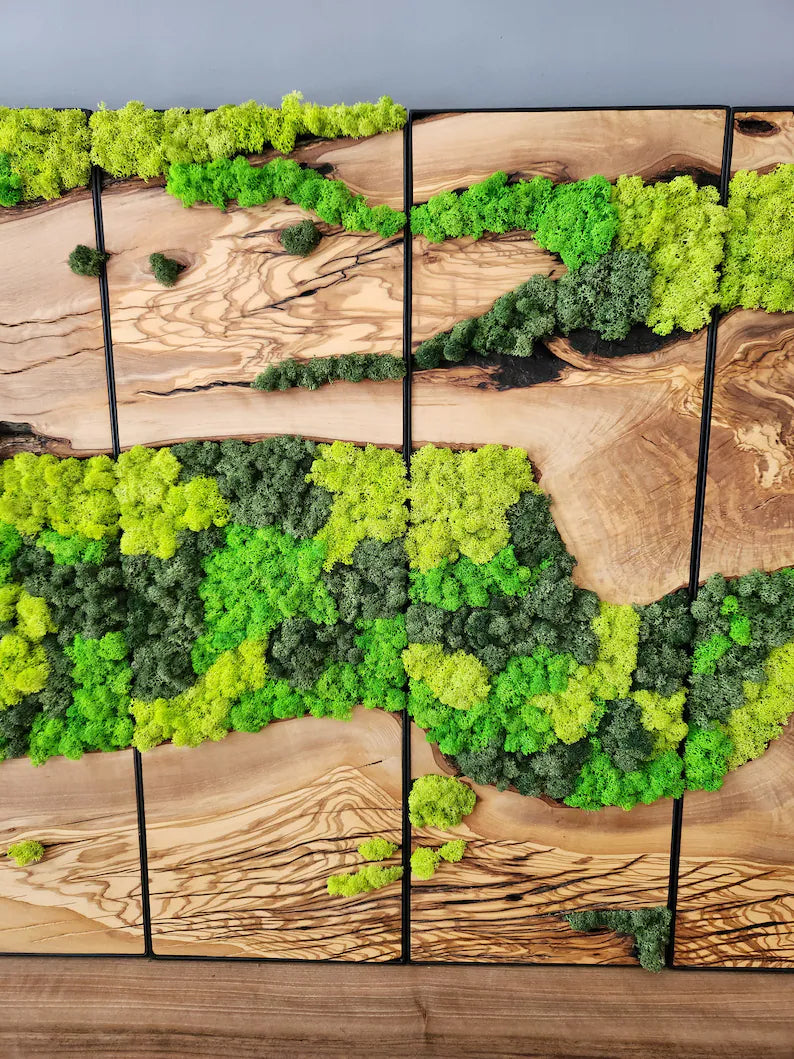 The Velvet Forest - custom moss art panel
