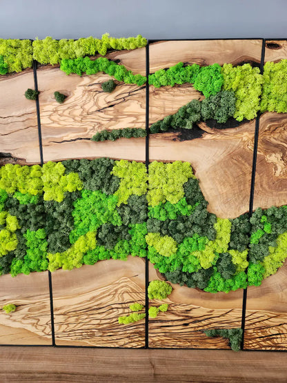 The Velvet Forest - custom moss art panel