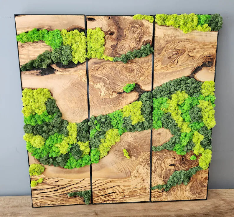 The Velvet Forest - custom moss art panel