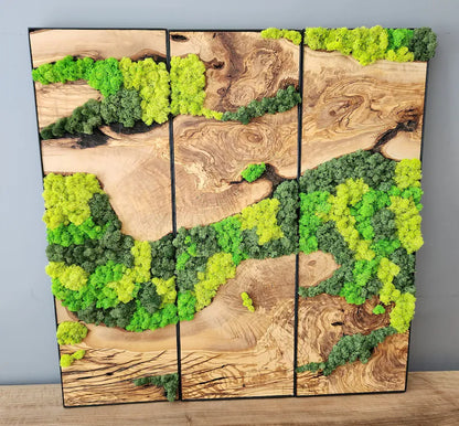 The Velvet Forest - custom moss art panel