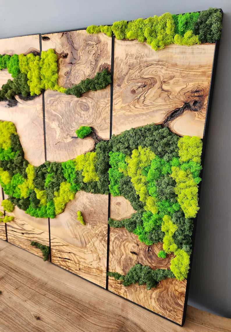 The Velvet Forest - custom moss art panel
