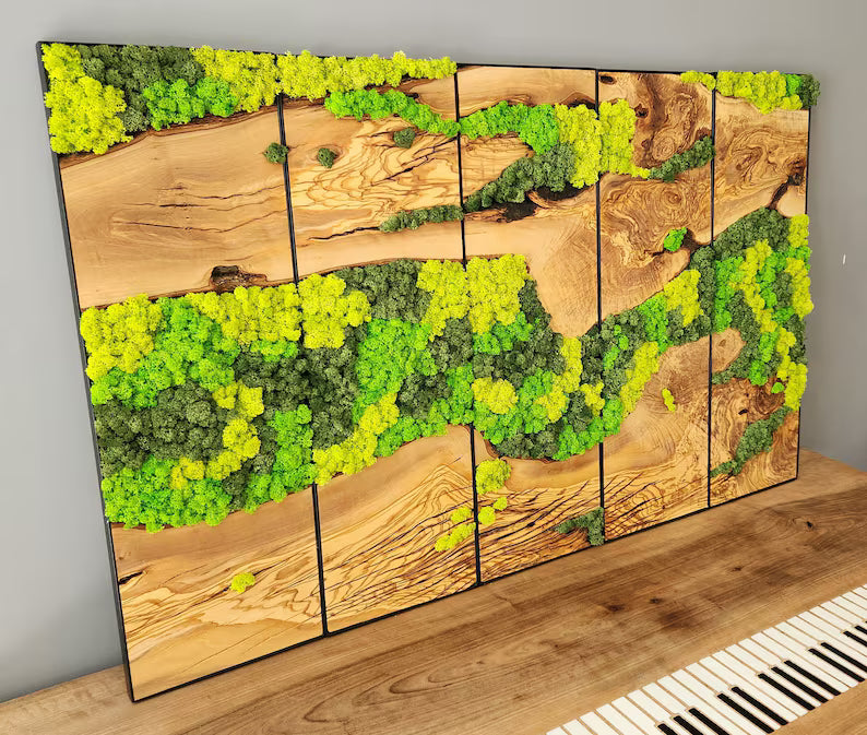 The Velvet Forest - custom moss art panel