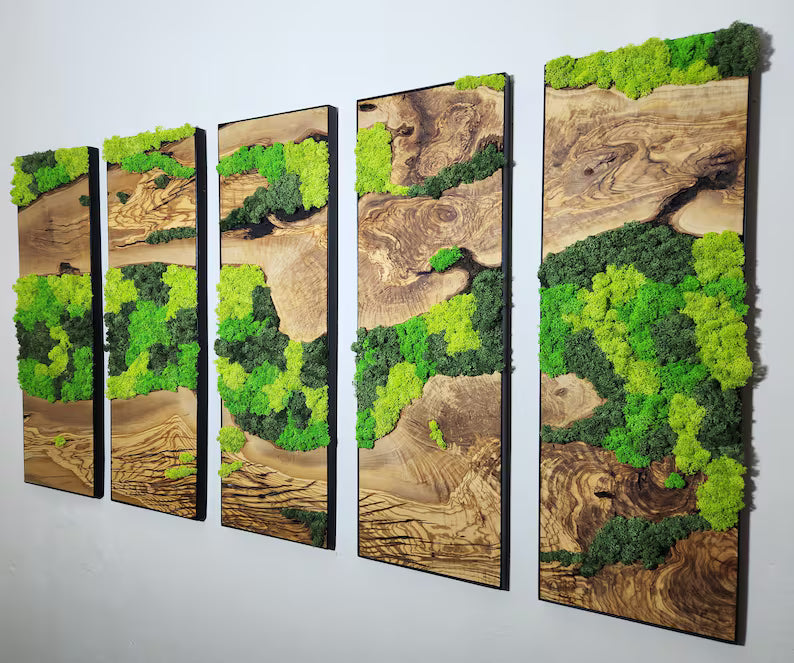 The Velvet Forest - custom moss art panel